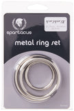 Spartacus Metal Cock Ring, Chrome, 3-Pack