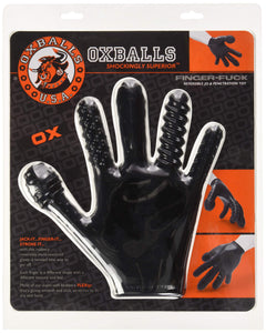 Finger Fuck Textured Glove Oxballs Black (Net)