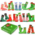 TeeHee Christmas Holiday 12-Pack Gift Socks for Men with Gift Box (Holiday-B)