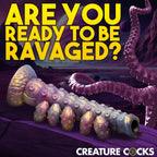 Creature Cocks Deep Invader Tentacle Ovipositor Silicone Dildo W/ Eggs