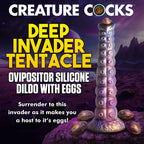 Creature Cocks Deep Invader Tentacle Ovipositor Silicone Dildo W/ Eggs