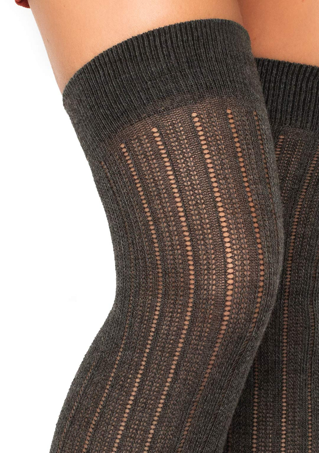 Leg Avenue Spandex Rib Knit Over The Knee Heather Gr Color