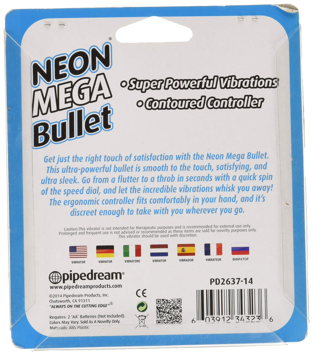 Pipedream Neon Luv Touch Neon Bullet Vibrator, Blue