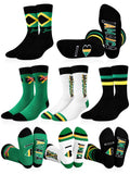 Cutecrop 4 Pairs Jamaican Socks for Men Women Funny Dress Jamaican Flag Crew Socks Novelty Jamaica Souvenirs Gifts Party Favors 