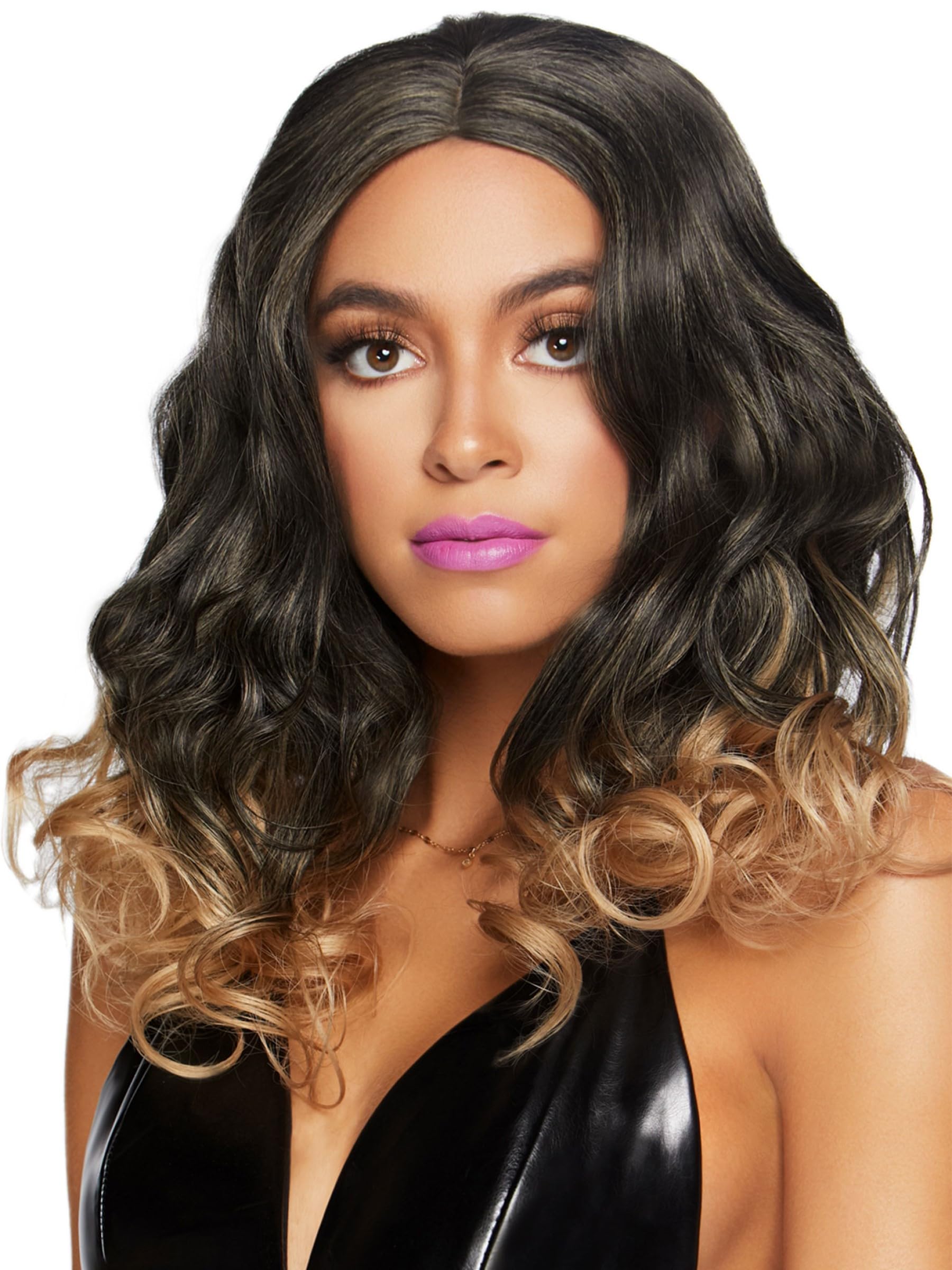 Leg Avenue 18 Curly Ombre Long Bob Wig. Blond Color