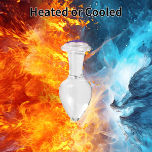 Crystal Glass Anal Plug with Luxury Jewelry Butt Plug Fetish Anus Stimulation Unisex Adult Anal Sex Toy (Light Blue, S)