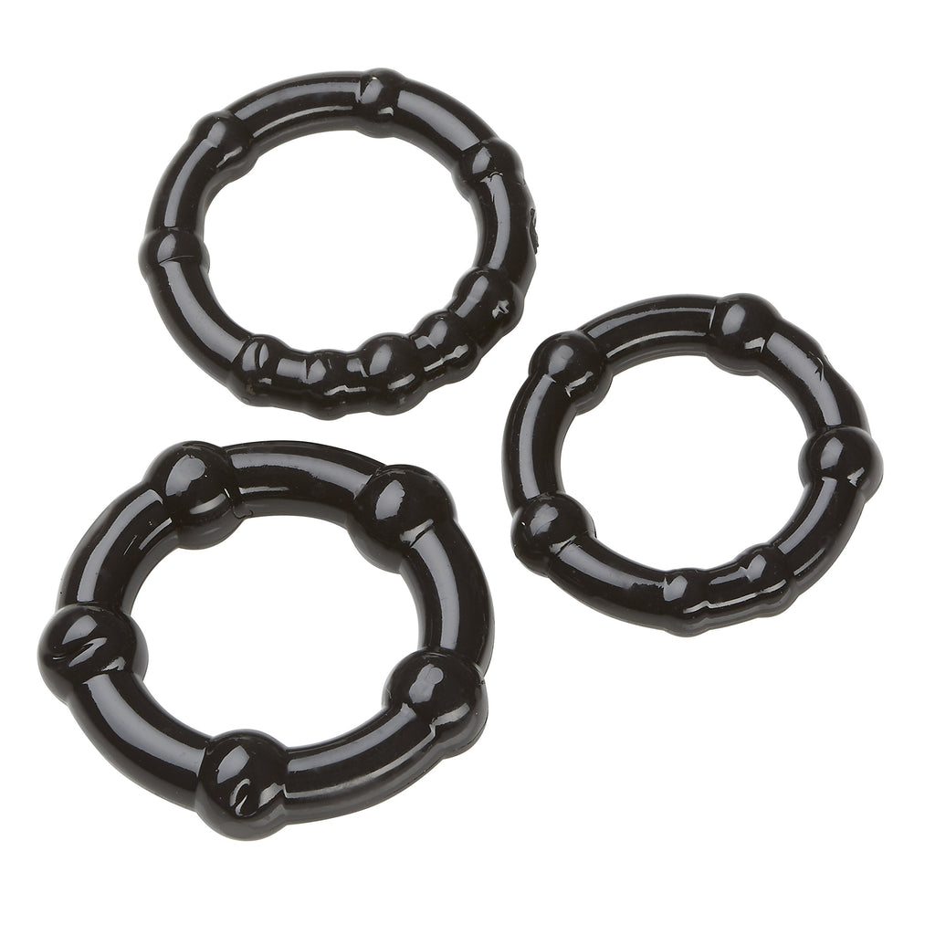 Cloud 9 Cockring Combo Beaded Black