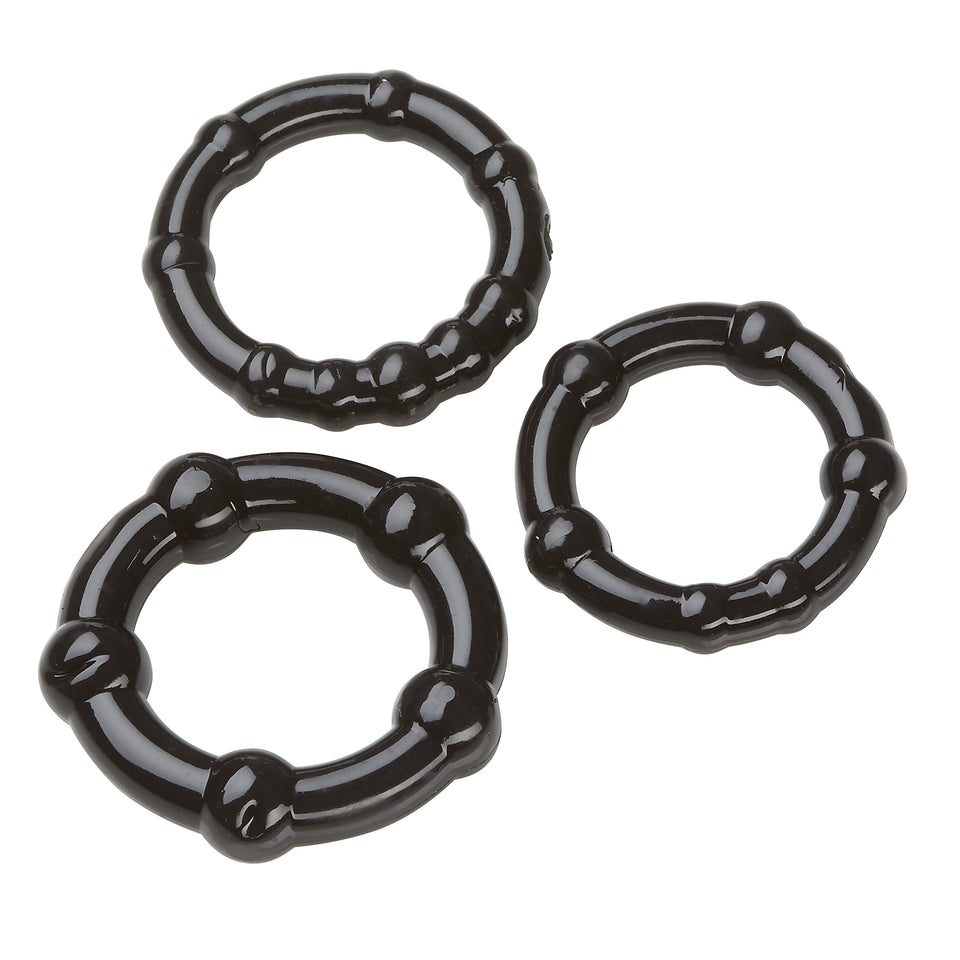 Cloud 9 Cockring Combo Beaded Black