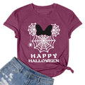 MNLYBABY Happy Halloween Shirt Women Magical Halloween Shirts Funny Spider Web Graphic Shirts Spooky Season Short Sleeve Tops Re