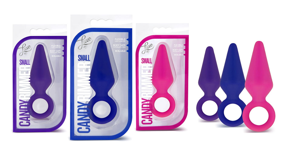 Blush Luxe Candy Rimmer - Platinum Cured Puria Silicone Anal Plug For Butt Play - Ultrasilk Smooth - Sturdy Pull Ring For Safety