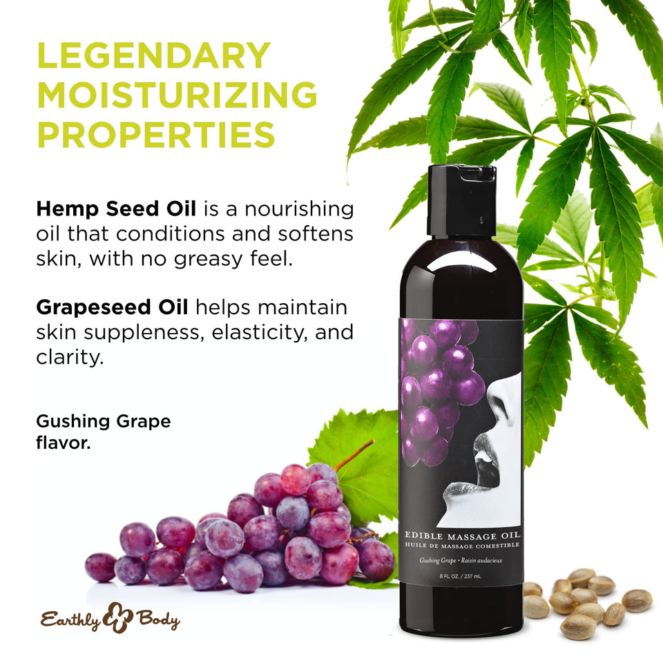 Eb Edible Massage Oil Grape 8Oz
