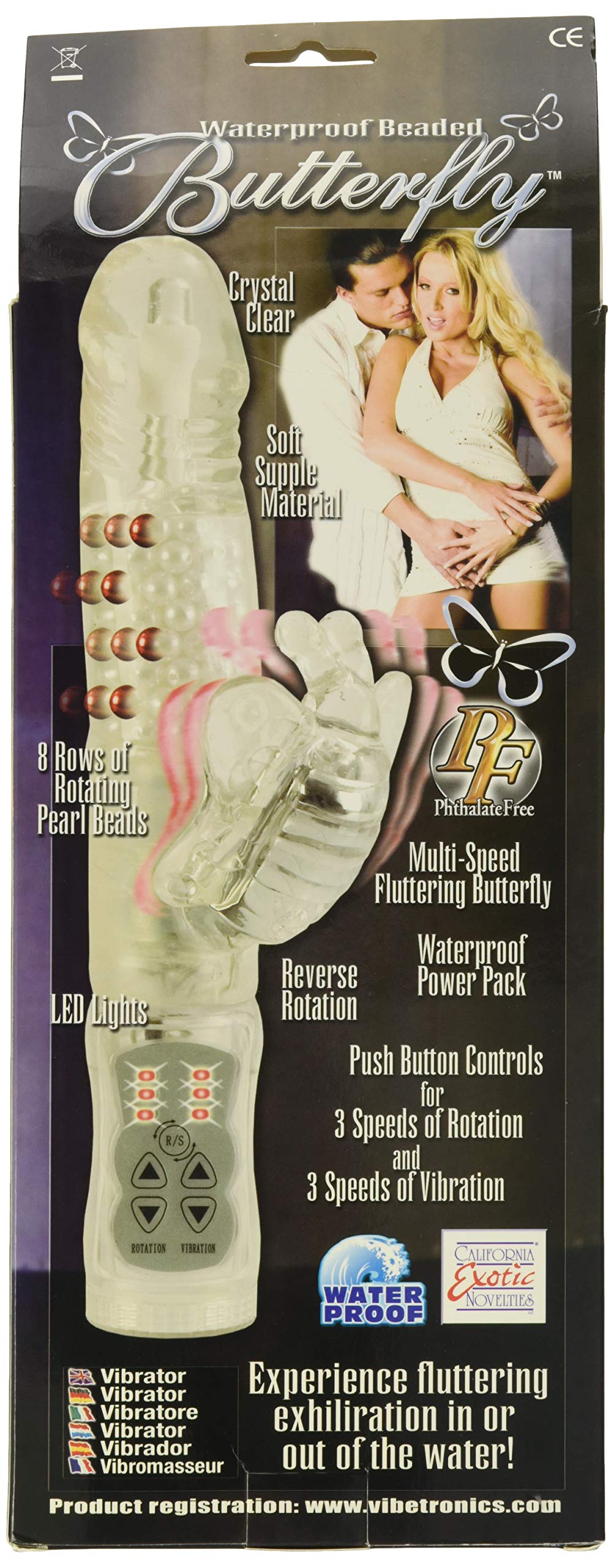 California Exotics Waterproof Beaded Butterfly