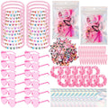 Quelay 134 Pcs Kpop Disco Party Favors Popular Singer Party Friendship Gift Set Birthday Bracelets Sunglasses Satin Scrunchie Cl