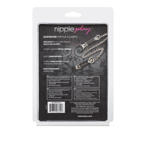California Exotic Novelties Nipple Play Superior Clamps, Silver