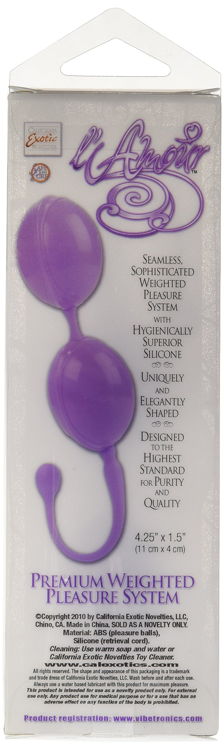 California Exotic Novelties Lamour Premium Weighted Pleasure System, Purple