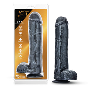 (D) Jet Onyx Carbon Metallic Black Dildo
