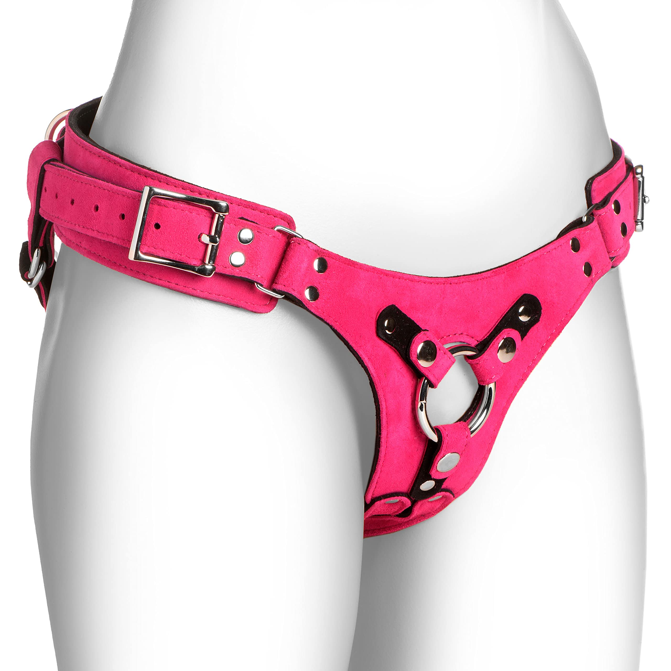 Strap U Bodice Deluxe Leather Harn Pnk