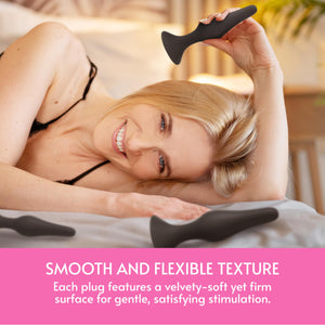 Sweet Vibrations - Anal Plug Adult Toy - Butt Plug Training Kit for Beginners and Advanced Users - Silicone Plug Set Butt Toy wi