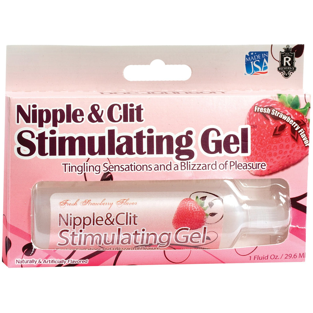 Doc Johnson Nipple And Clit Stimulating Gel - Tingling Sensations And A Blizzard Of Pleasure - Strawberry - 1 Fl. Oz. (29.5 Ml)