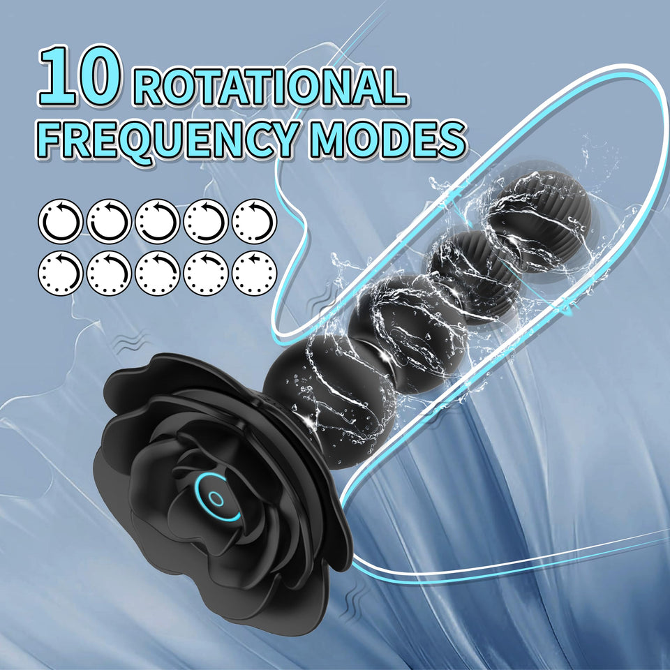 Anal Beads Anal Butt Plug,10 Rotate Twist and Vibrating Modes,Prostate Massager Graded Silicone Design Anal Vibrators for Men,Re