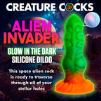 Creature Cocks Alien Invader Glow In The Dark Dildo