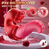 Vibrator Adult Sex Toys for Women - 4 in 1 Tongue Thrusting Vibrators Dildo Rose Sex Toys with 10 Licking Clitoral & 10 Vibratio