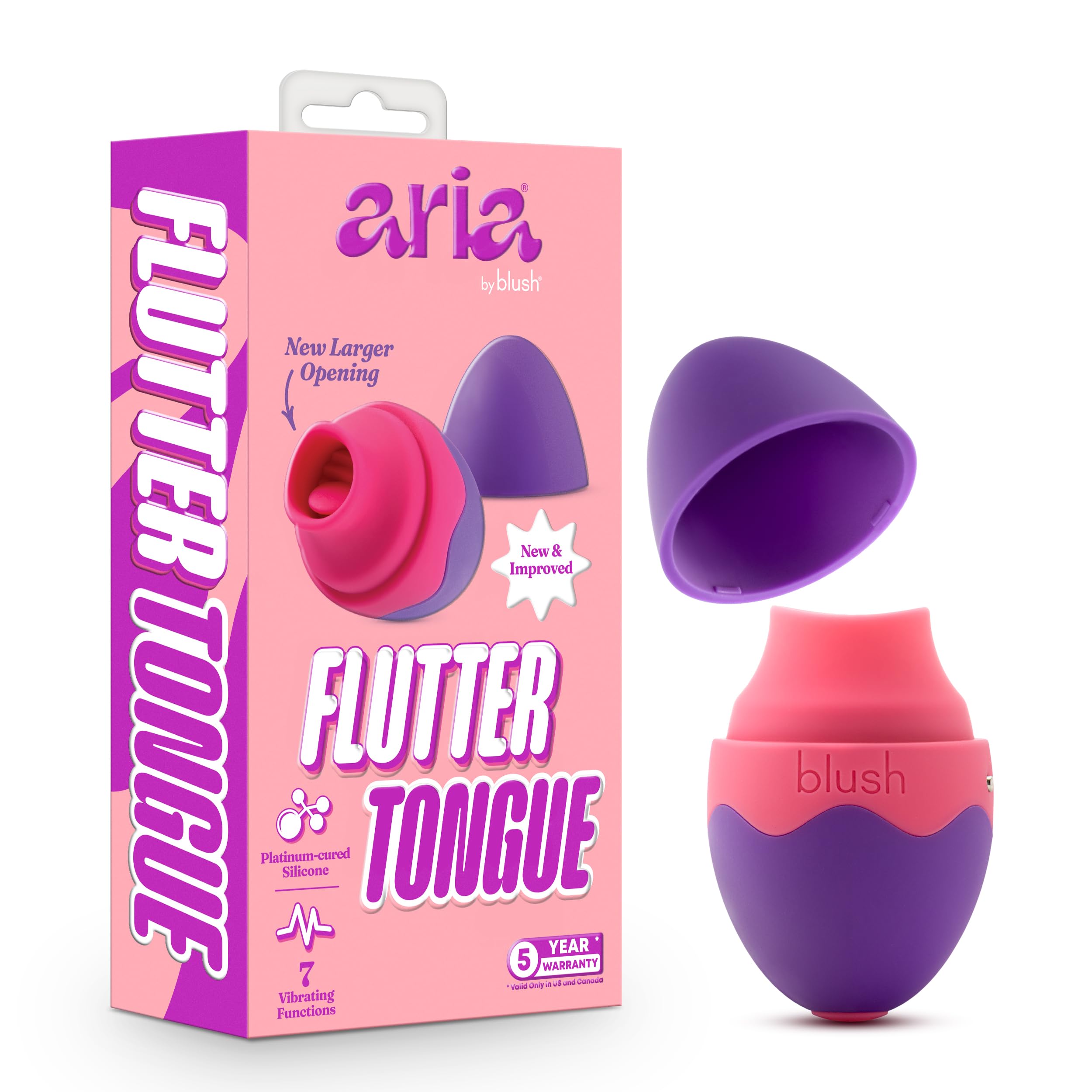 Blush Novelties Adult Sex Toys - Aria Flutter Tongue Vibrator for Women - 7 Mode Flickering Clit Stimulator - Nipple Stimulation