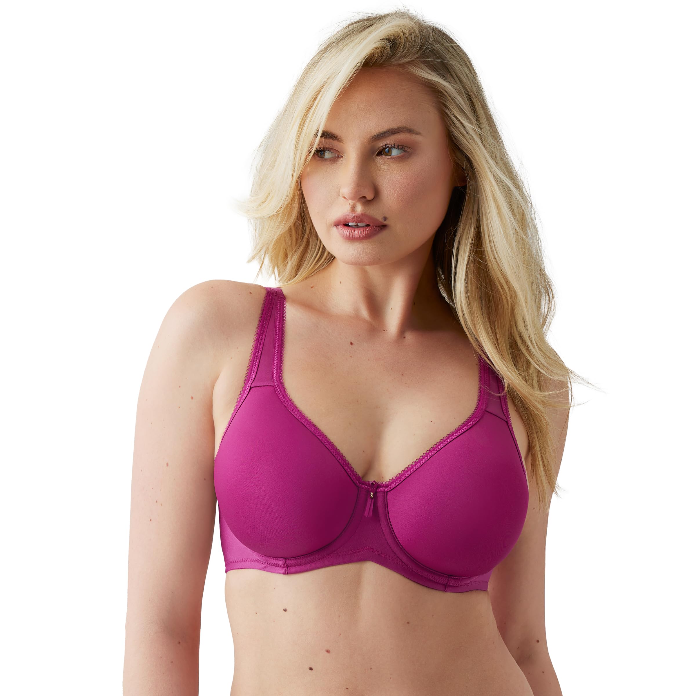 Wacoal Womens Basic Beauty Lightly Padded Underwire Full Coverage T-Shirt Bra, 853192, Berry Fizz, 36D