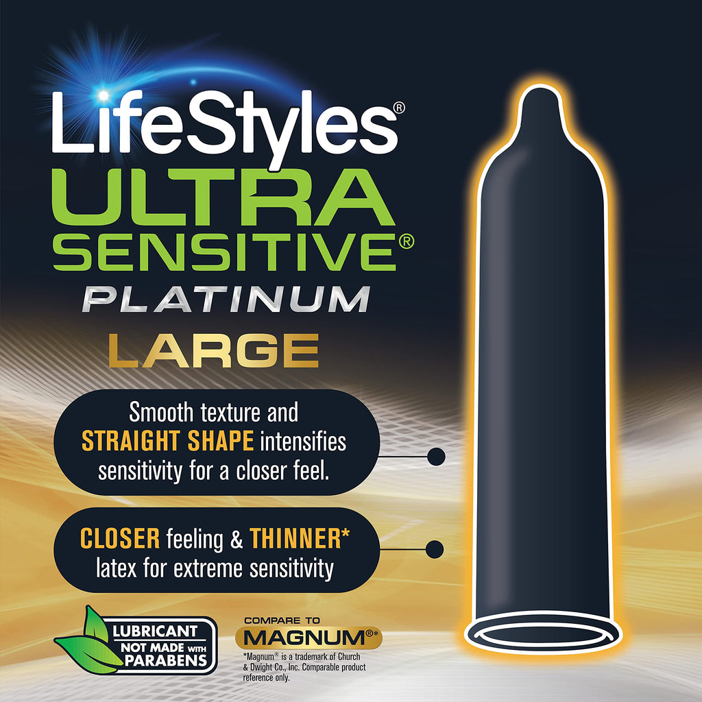 Lifestyles Ultra Sensitive Platinum Large Latex Condom