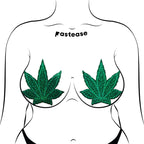 Pastease Pot Leaf Glitter Green Fuller Coverage
