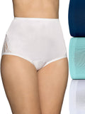 Vanity Fair Womens Perfectly Yours High Waisted Brief Panties, Lace Nouveau-3 Pack-Navy/Azure/White, 8