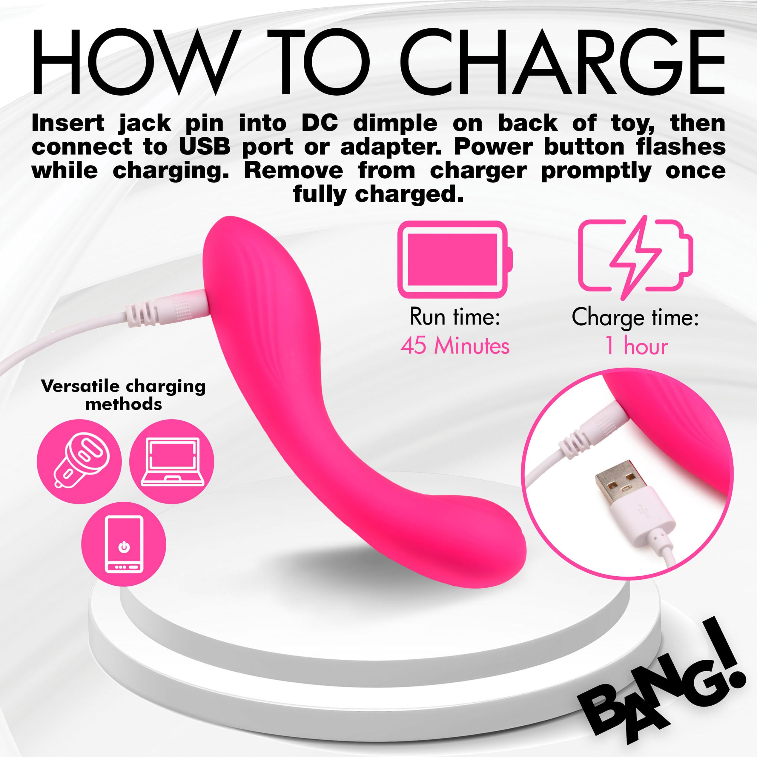 Bang! G-Spot Silicone Vibrator Pink