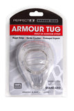 Perfectfit Brand Armour Tug Cock Ring And Ball Stretcher, Tpr/Silicon Blend, Body Ring, Perineum Stimulator, Durable, Comfortable, Tight Fit, Clear