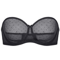 DOBREVA Womens Mesh Strapless Bra Sheer Unlined See Through Underwire Bras Plus Size Black 38DD
