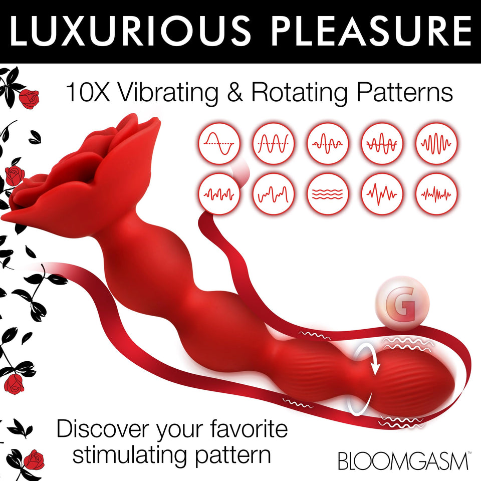Bloomgasm Rose Twirl Vibrating & Rotating 10X Anal Beads