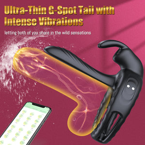 Vibrating Cock Ring Sex Toys for Couples Men - Vibrator Penis Sleeve with Rabbit Clitoris Vibrators, Adult Toy Penis Ring Cock S