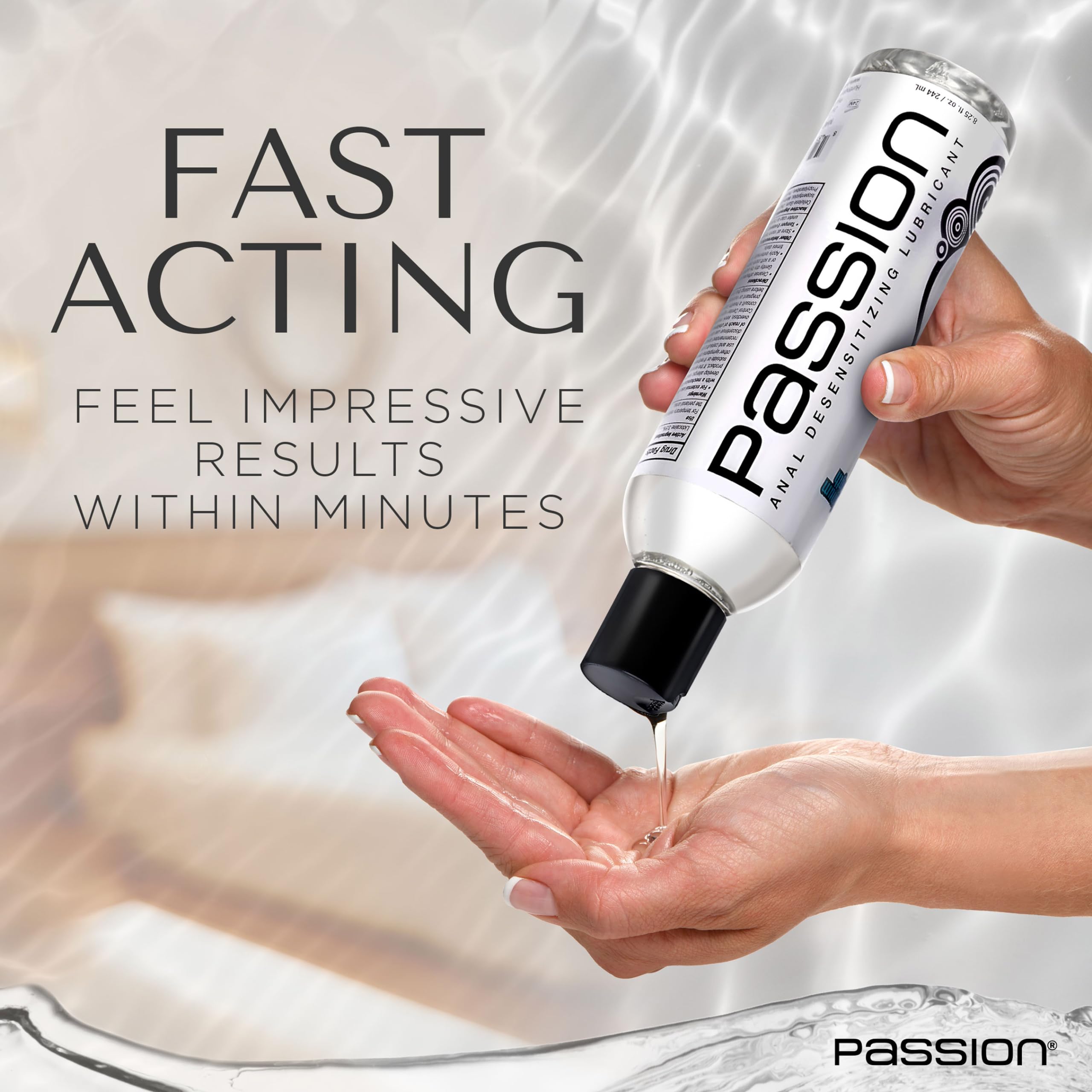 Passion Lubes Maximum Strength Anal Desensitizing Lube For Unisex, 8.25 Fl Oz