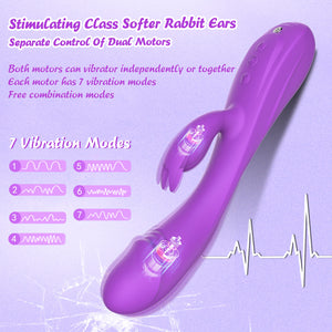 Rabbit G Spot Vibrator Sex Toys, 7 * 7 Vibrating Modes 8.4'' Couple Realistic Vibrators Anal Dildo Wand Adult Toys, Adult Sex To