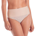Maidenform womens Tame Your Tummy Shaping Lace Thong With Cool Comfort Dm0049 Waist Shapewear, Transparent/Nude Lace, XX-Large P