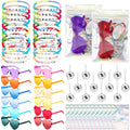 Landical 60 Pcs Kpop Party Favors 12 Sets Popular Singer Gift Sets with Friendship Beaded Bracelets Disco Ball Necklace Heart Su