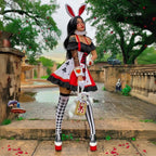 2Pc. Pretty Playing Card Costume  Includes Dress And Neck Piece Sml/Med Red/Black