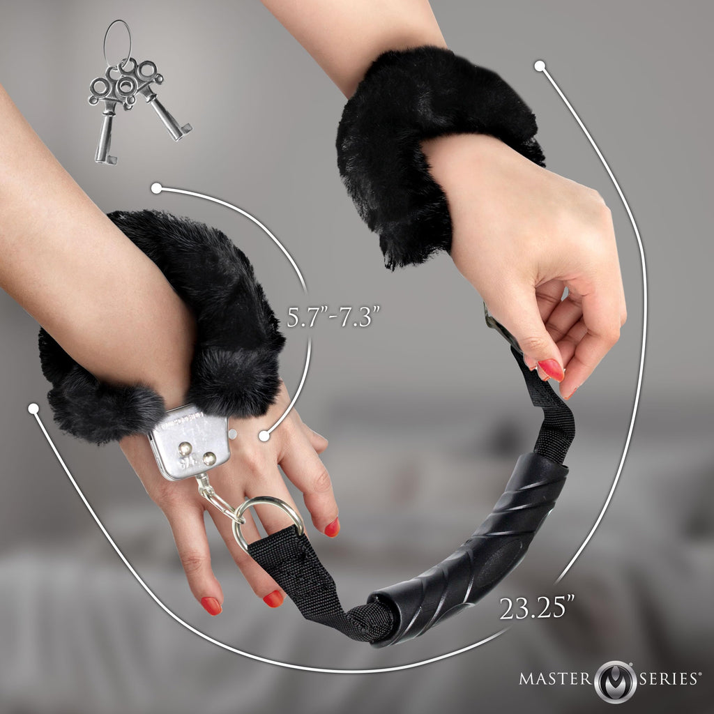 Master Series Furry Handcuffs w/ Handle