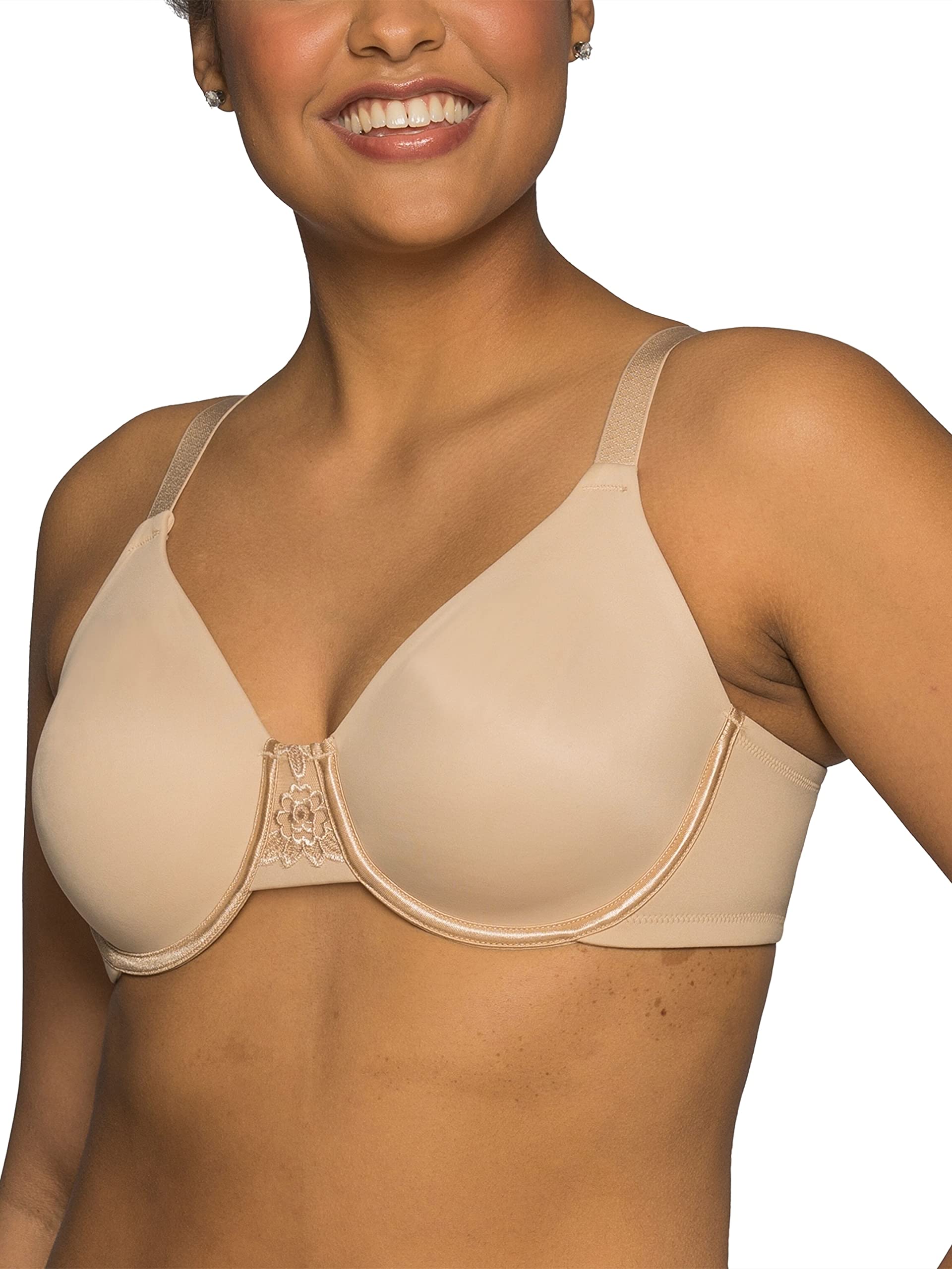 Vanity Fair Womens Beauty Back Full Figure Minimizer Underwire Bra, 76080, Damask Neutral, 32DD