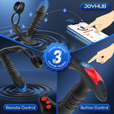 Lotene Prostate Massager Male Sex Toys for Men - 3IN1 Male Sex Toy with Dual Cock Ring, App & Remote Control Prostate Vibrator T