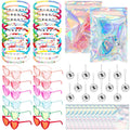 Landical 60 Pcs Valentines Day Gifts Kpop Party Favors 12 Sets Music Sets with Friendship Bracelets Disco Ball Necklace Heart Su