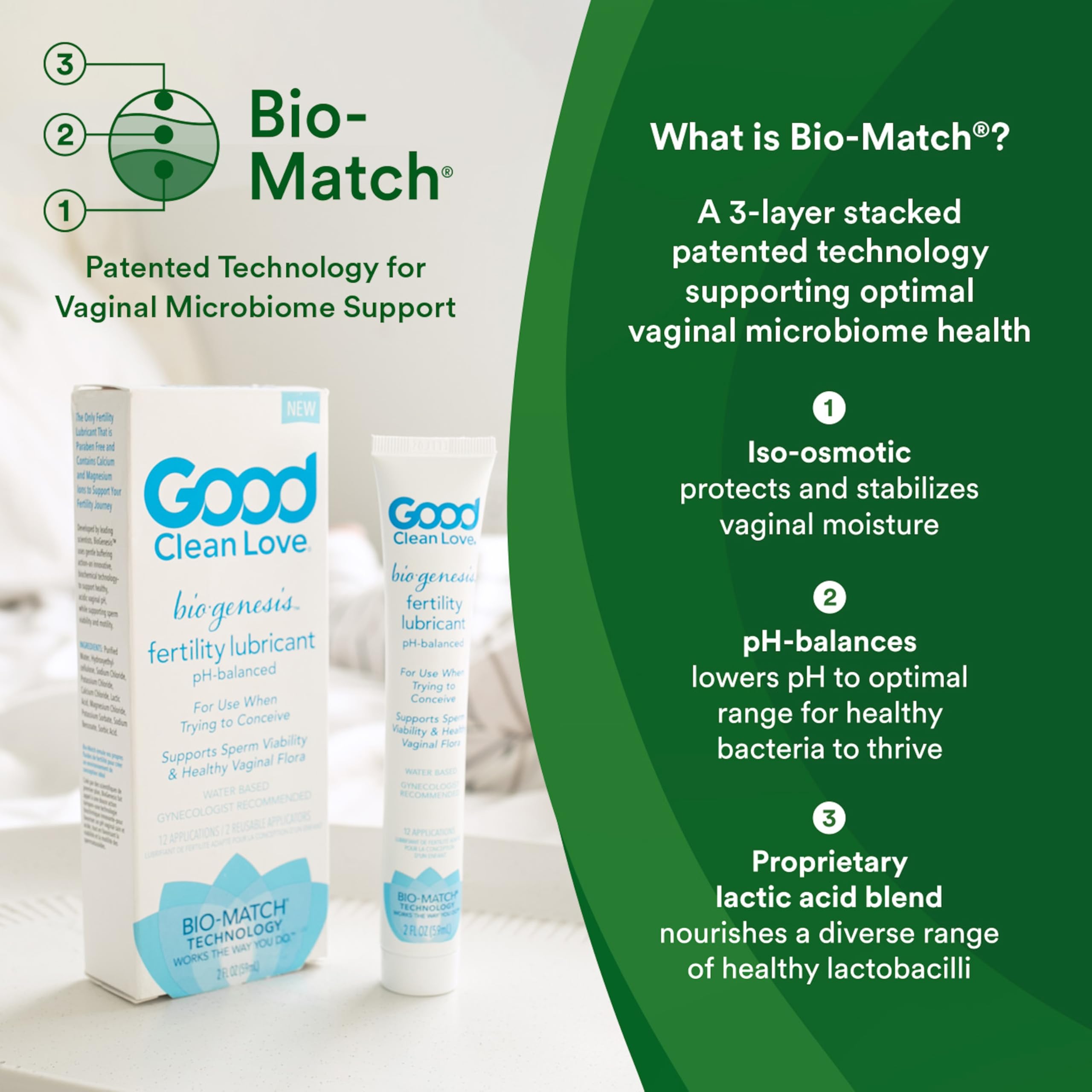 Good Clean Love Biogenesis Fertility-Friendly Lubricant, Water-Based Lube for Women & Couples Trying to Conceive, With Magnesium
