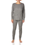 Fruit of the Loom Womens Micro Waffle Premium Thermal Set, Smoke Heather, Small