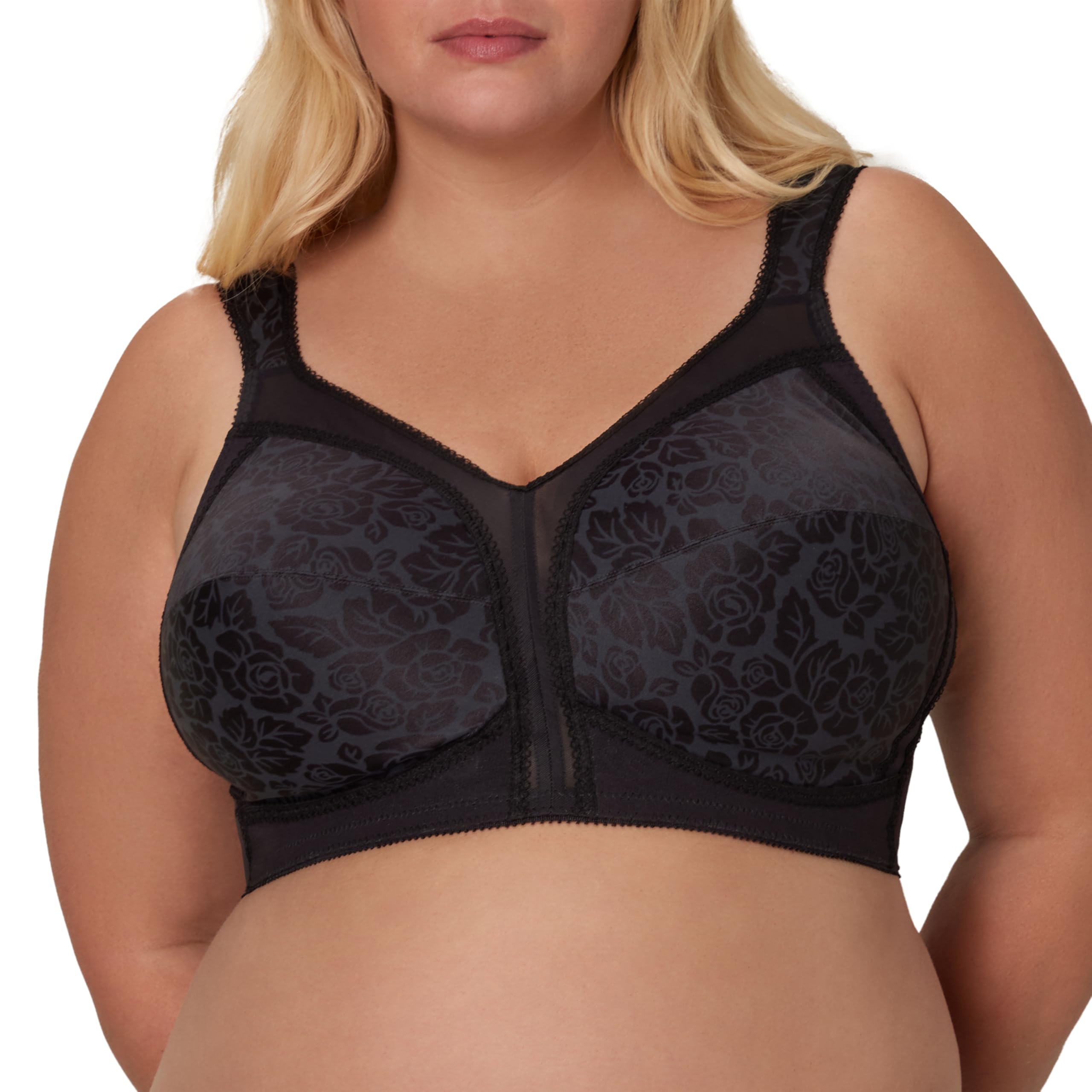 Playtex Womens Plus Size 18 Hour Original Comfort Strap Bra #4693, Black, 38 D