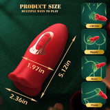 Adult Sex Toys Vibrator, Rose Toy, Rose Sex Stimulator for Women with 10 Vibration Modes and 10 French Kissing Modes, Tongue Sex