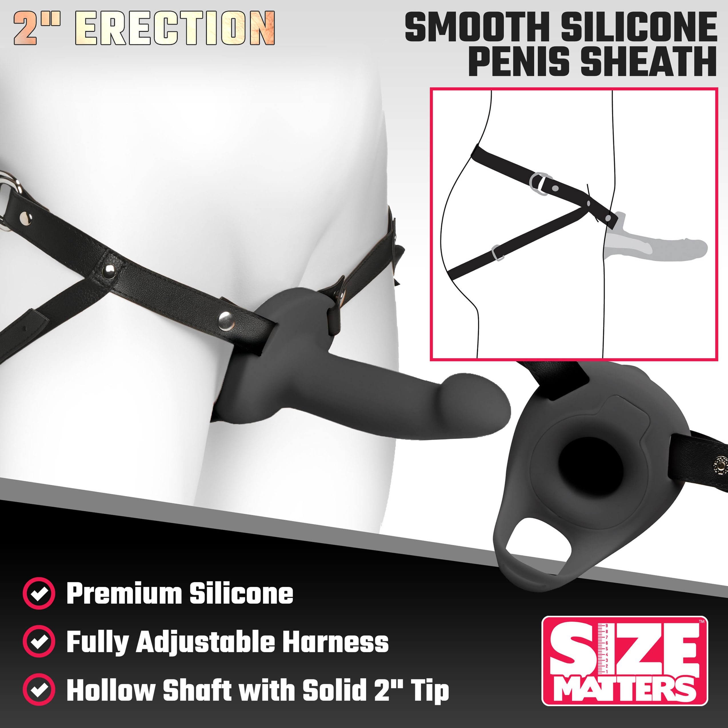 Size Matters Smooth Sili Sheath Black